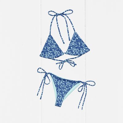 Tropic Blues Recycled String Bikini Separates for Women - Eco-Friendly Beachwear