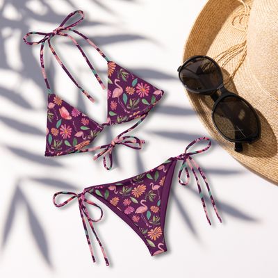 Matching Couples Flamingo Swimsuits