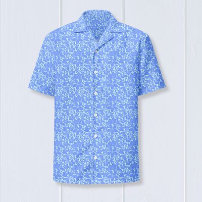 Light Blue Floral Unisex button shirt