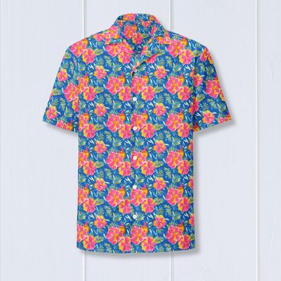 Unisex Oversized Floral Button Shirt