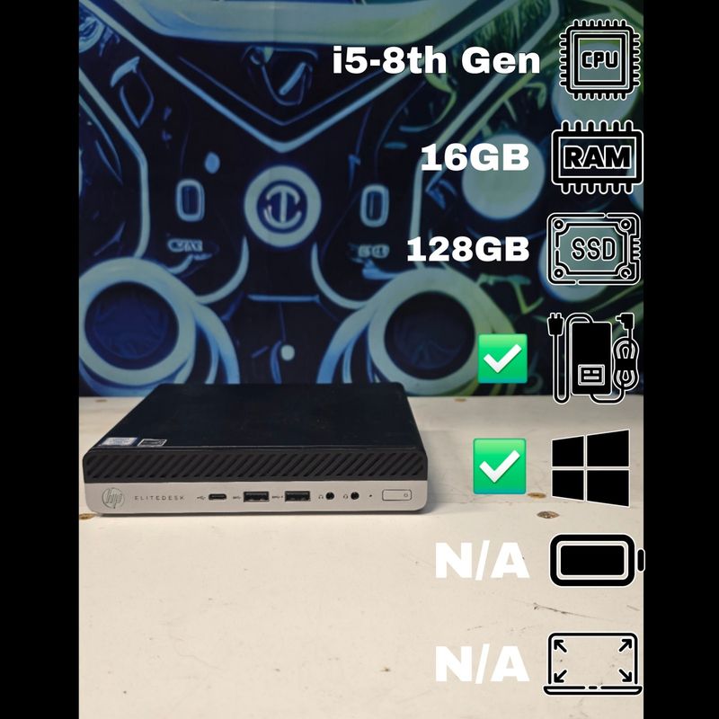 HP EliteDesk 800 G4 Mini | i5 8th Gen | 16GB RAM | 128GB SSD | Windows 11 Pro