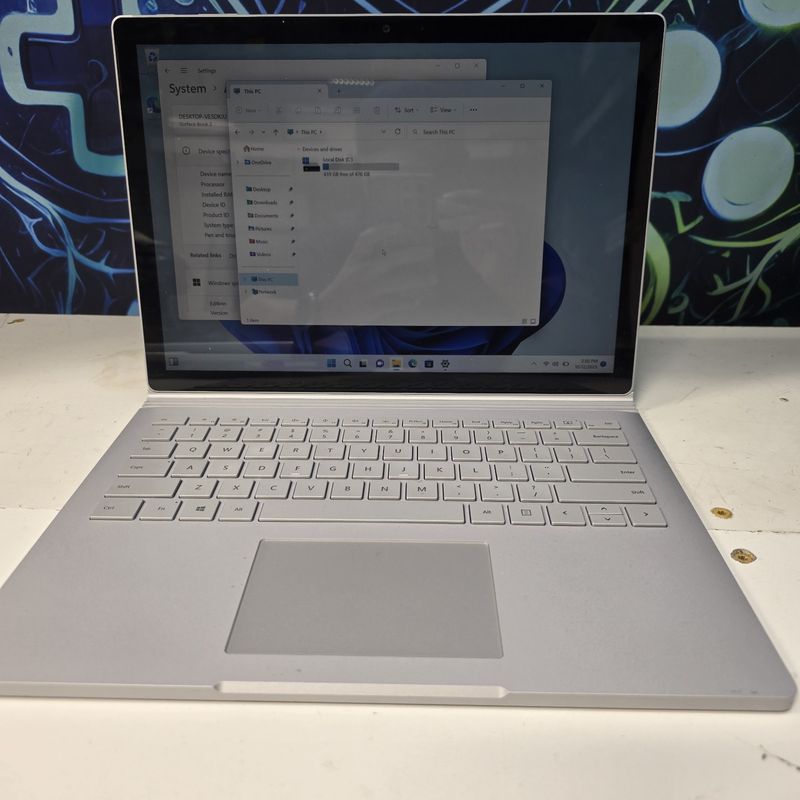 Microsoft Surface Book 2 | i7 8th Gen | 16GB RAM | 512GB SSD | 13.5” Touch | Win 11 Pro