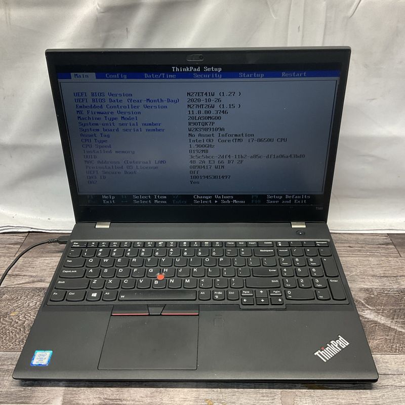 Lenovo ThinkPad T580 Laptop | Intel Core i7 8th Gen | 8GB RAM | NO SSD | For Parts or Repair