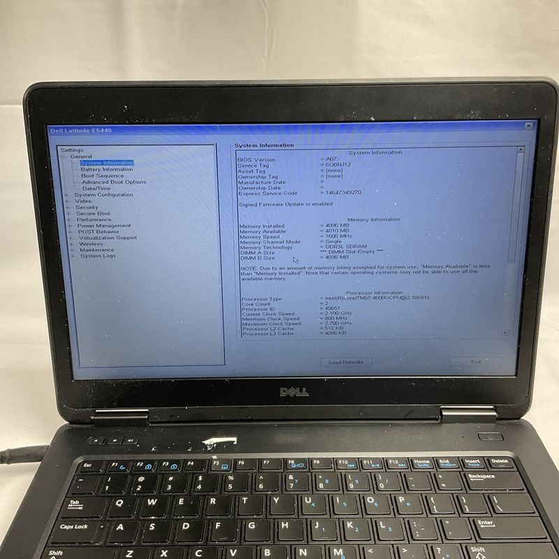 Dell Latitude E5440 Laptop | Intel Core i7 4th Gen | 4GB RAM | NO SSD | BIOS Unlocked