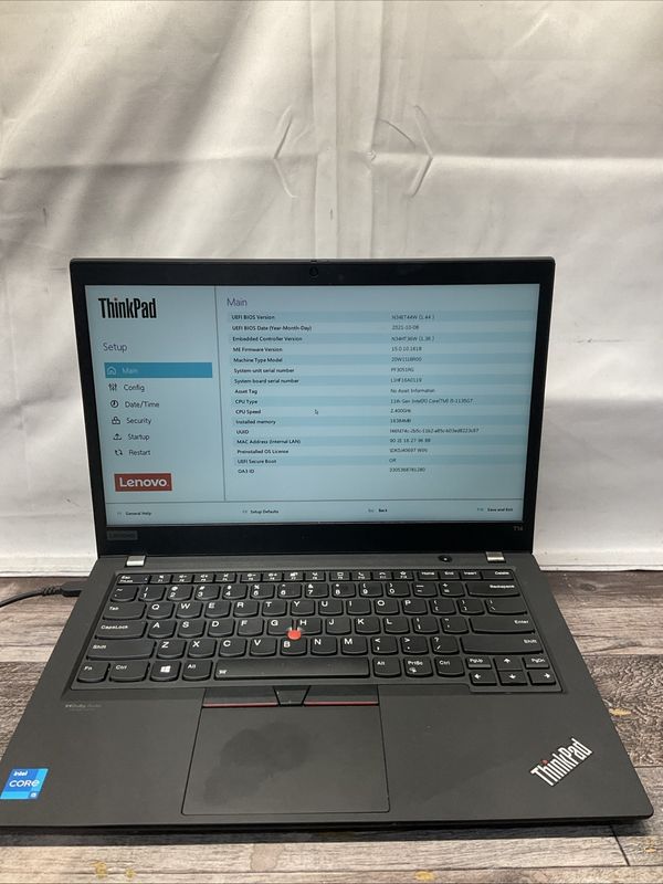 Lenovo ThinkPad T14 Gen 2 Laptop | Intel Core i5 11th Gen | 16GB RAM | NO SSD | For Parts or Repair