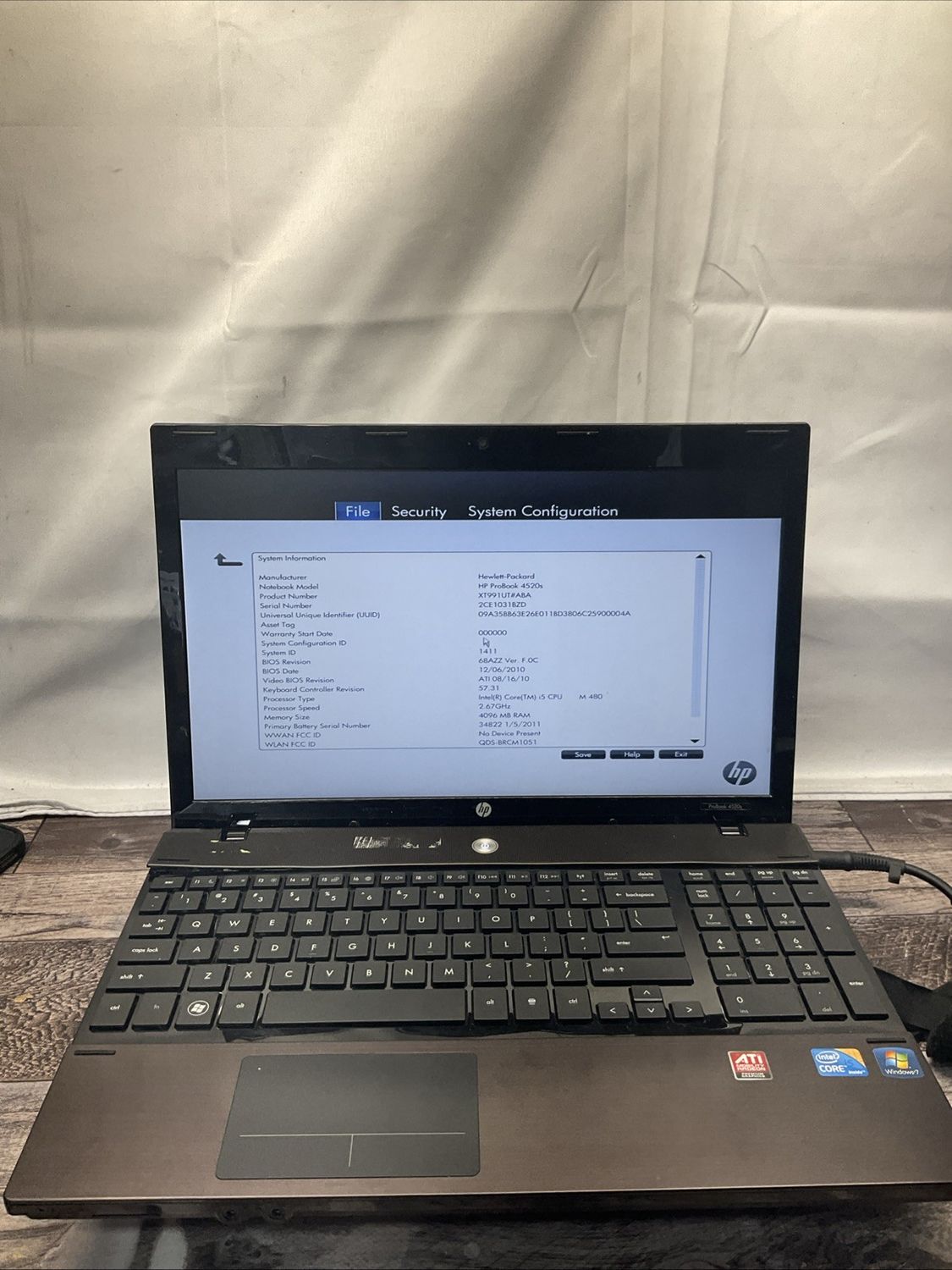 HP ProBook 4520s Laptop | Intel Core i5 M480 1st Gen | 4GB RAM | NO SSD | For Parts or Repair