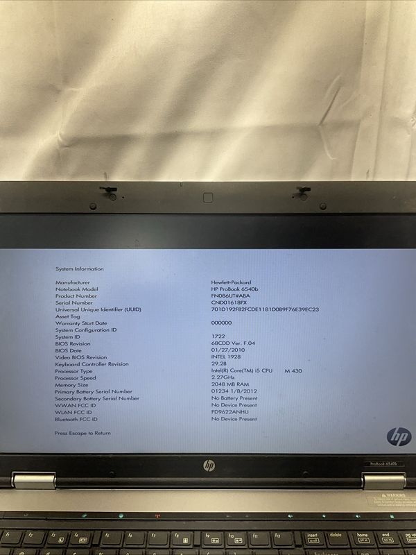 Dell Latitude 5580 Laptop | Intel Core i5 M430 1st Gen | 2GB RAM | NO SSD | For Parts or Repair