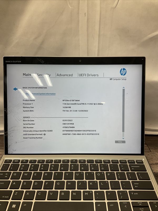 HP Elite x2 G8 Laptop | Intel Core i5 11th Gen | 16GB RAM | Integrated SSD | For Parts or Repair