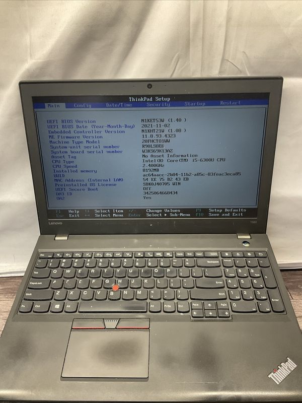 Lenovo ThinkPad T560 Laptop | Intel Core i5 6th Gen | 8GB RAM | NO SSD | For Parts or Repair