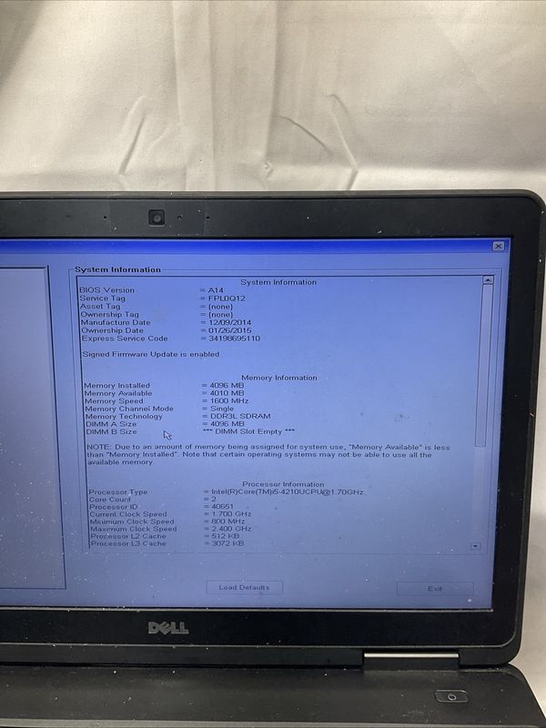 Dell Latitude E5540 Laptop | Intel Core i5 4th Gen | 4GB RAM | NO SSD | For Parts or Repair