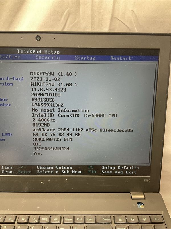 Lenovo ThinkPad T560 Laptop | Intel Core i5 6th Gen | 8GB RAM | NO SSD | For Parts or Repair