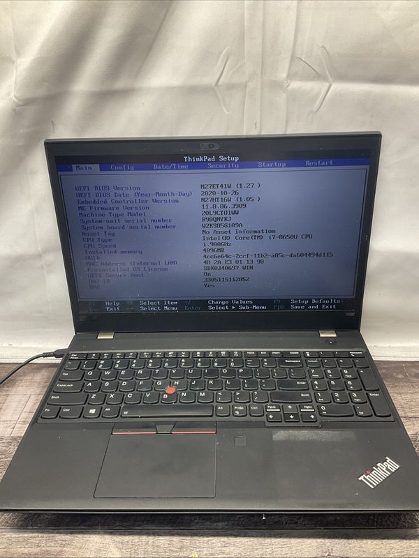 Lenovo ThinkPad T580 Laptop | Intel Core i7 8th Gen | 4GB RAM | NO SSD | For Parts or Repair