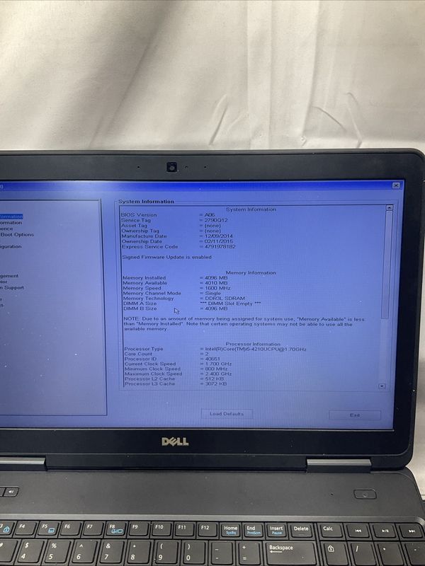 Dell Latitude E5540 Laptop | Intel Core i5 4th Gen | 4GB RAM | NO SSD | For Parts or Repair