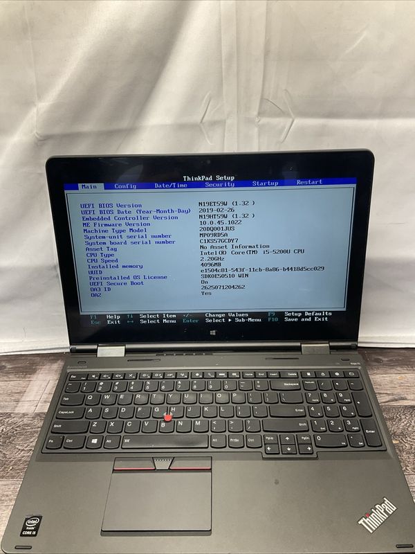 Lenovo ThinkPad Yoga 15 Laptop | Intel Core i5 5th Gen | 4GB RAM | NO SSD | Touchscreen | For Parts or Repair