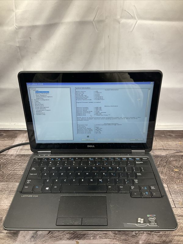 Dell Latitude E7240 Laptop | Intel Core i5 4th Gen | 4GB RAM | NO SSD | No Battery | For Parts or Repair