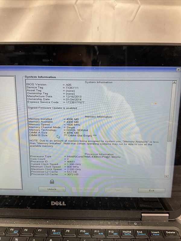 Dell Latitude E7240 Laptop | Intel Core i5 4th Gen | 4GB RAM | NO SSD | No Battery | For Parts or Repair