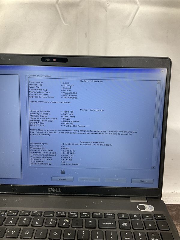 Dell Precision 3540 Laptop | Intel Core i5 8th Gen | 4GB RAM | NO SSD | Touchscreen | For Parts or Repair