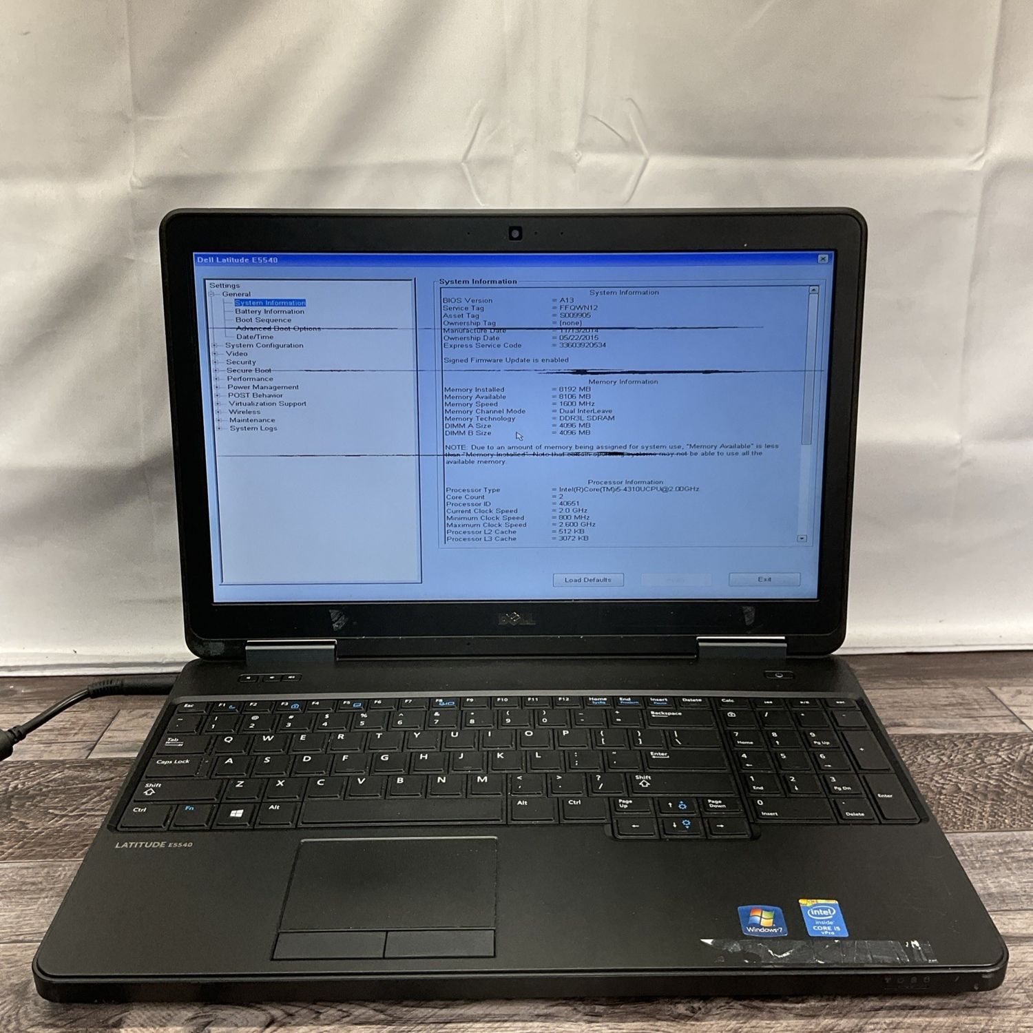 Dell Latitude E5540 Laptop | Intel Core i5 4th Gen | 8GB RAM | NO SSD | Damaged Screen | As-Is