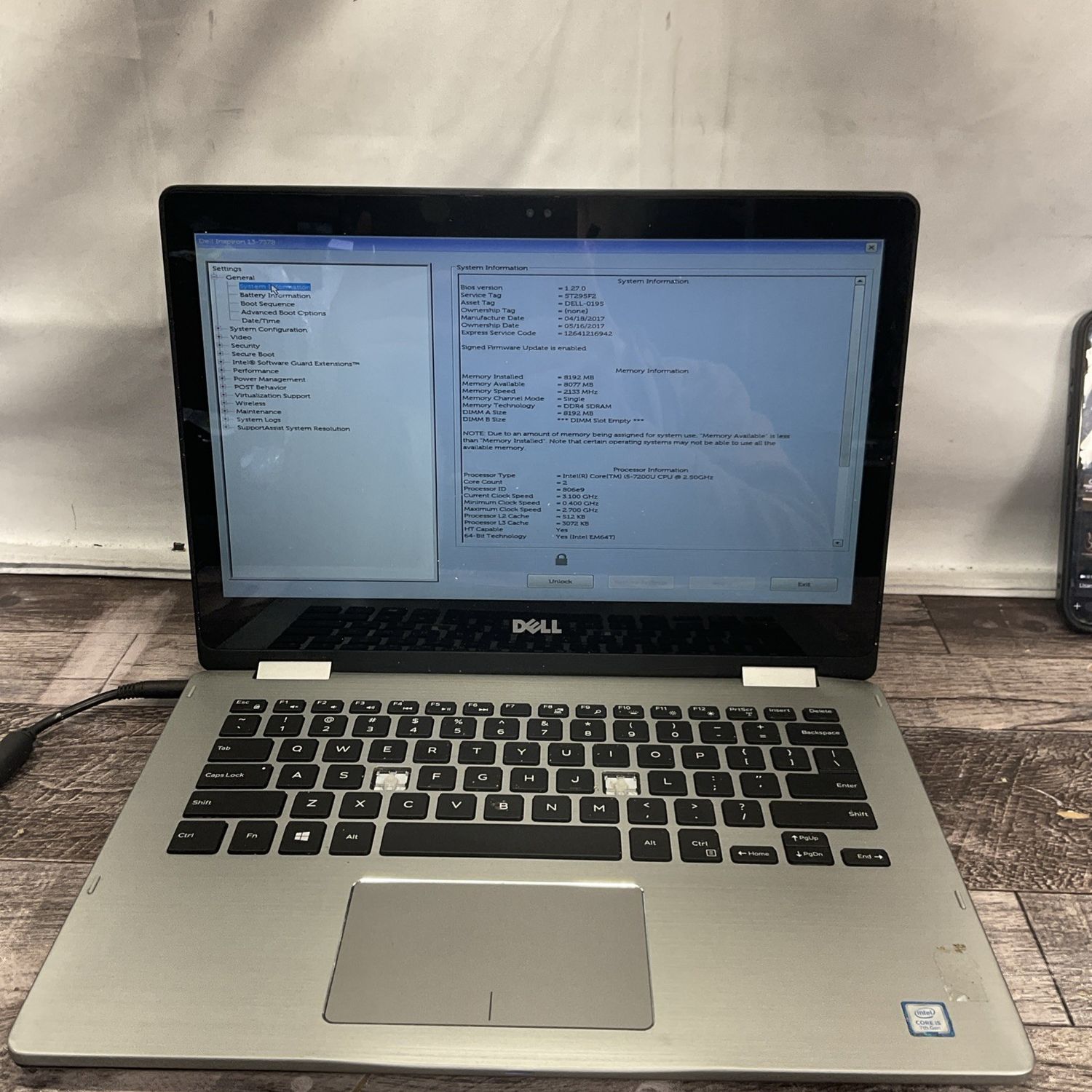 Dell Inspiron 13 7378 2-in-1 | Intel Core i5 7th Gen | NO RAM | NO SSD | Touchscreen | For Parts or Repair