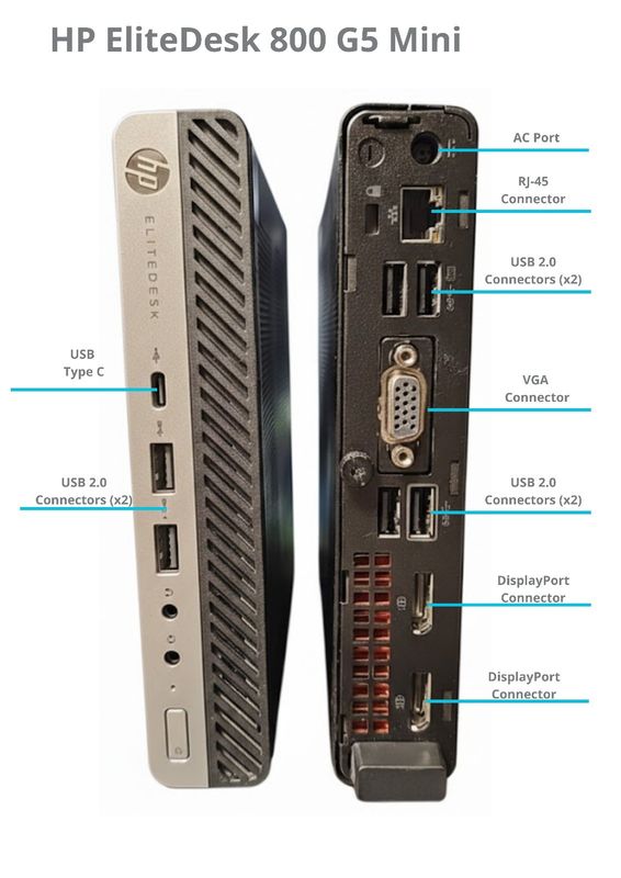 HP EliteDesk 800 G5 Mini i5 9th Gen 16GB RAM 128GB SSD Windows 11 Pro