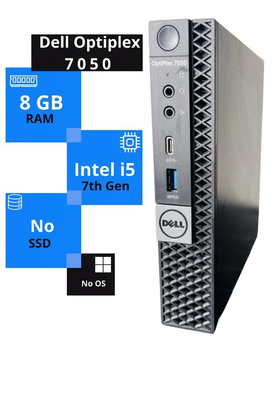 Dell OptiPlex 7050 Micro i5 7th Gen 8GB RAM Mini Desktop No SSD