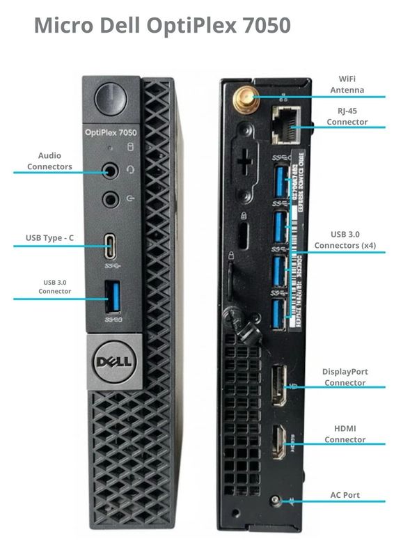 Dell OptiPlex 7050 Micro i5 7th Gen 8GB RAM Mini Desktop No SSD