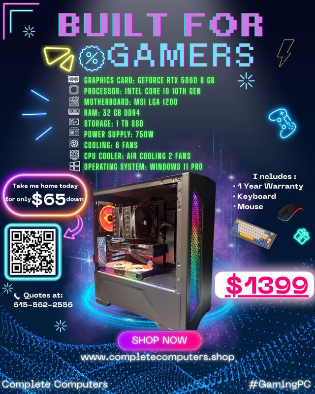 Gaming PC | i9 10th Gen | RTX 5060 8GB | 32GB RAM | 1TB SSD