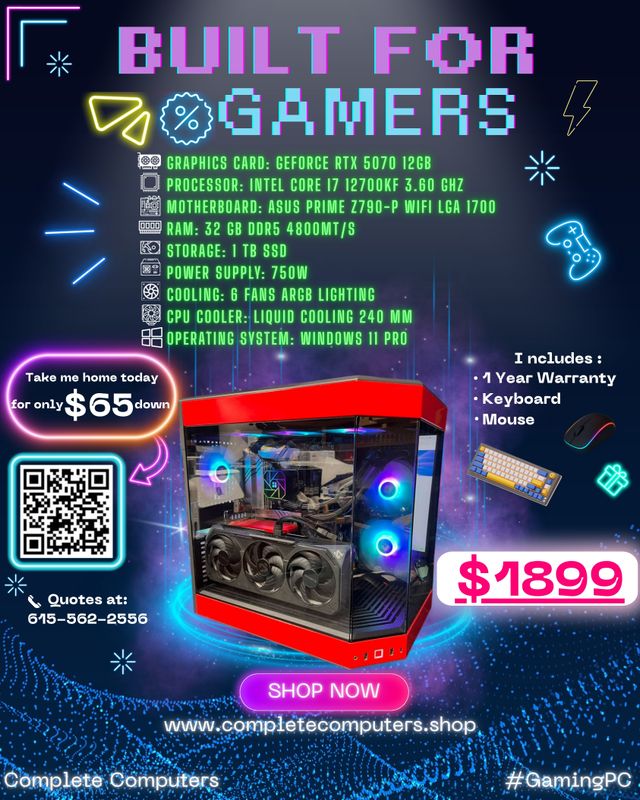 Gaming PC | i7 12700KF | RTX 5070 12GB | 32GB DDR5 | 1TB SSD
