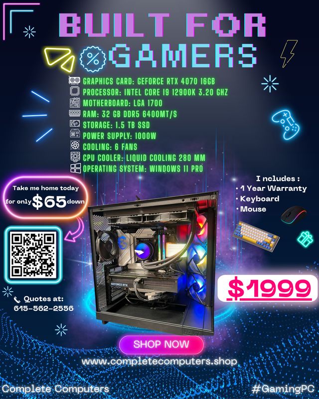 Gaming PC | i9 12900K | RTX 4070 16GB | 32GB DDR5 | 1.5TB SSD
