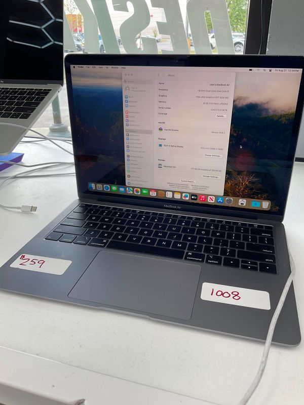 Apple MacBook Air 2017 i5 8GB RAM 250GB Storage 13.3" Display macOS Sonoma