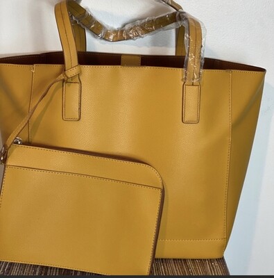 Handbag Large women mustard color 