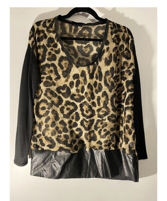 Blouse leopard print long sleeve