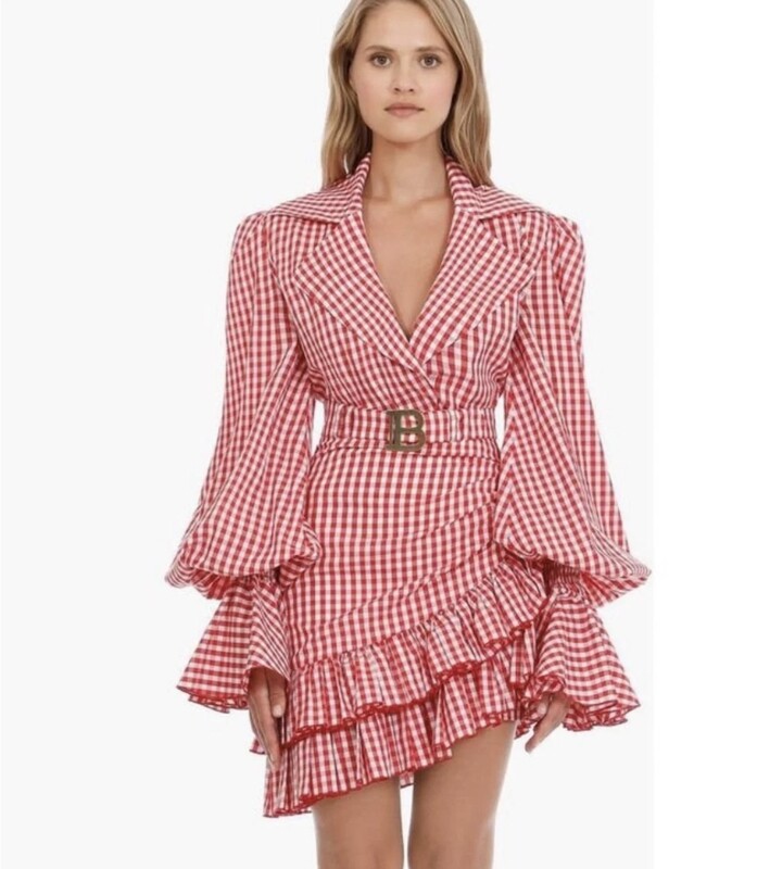 Balmain Plaid Skirt