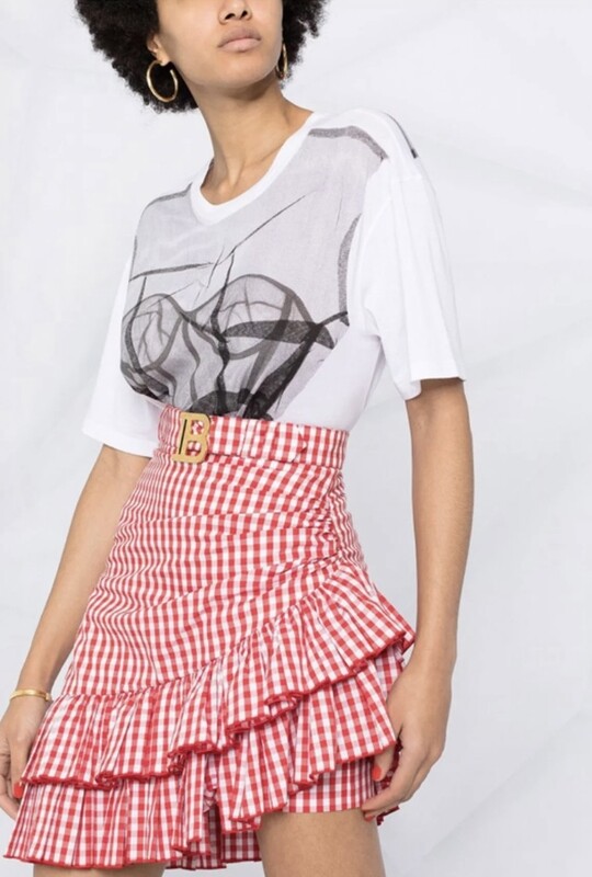Balmain Plaid Skirt
