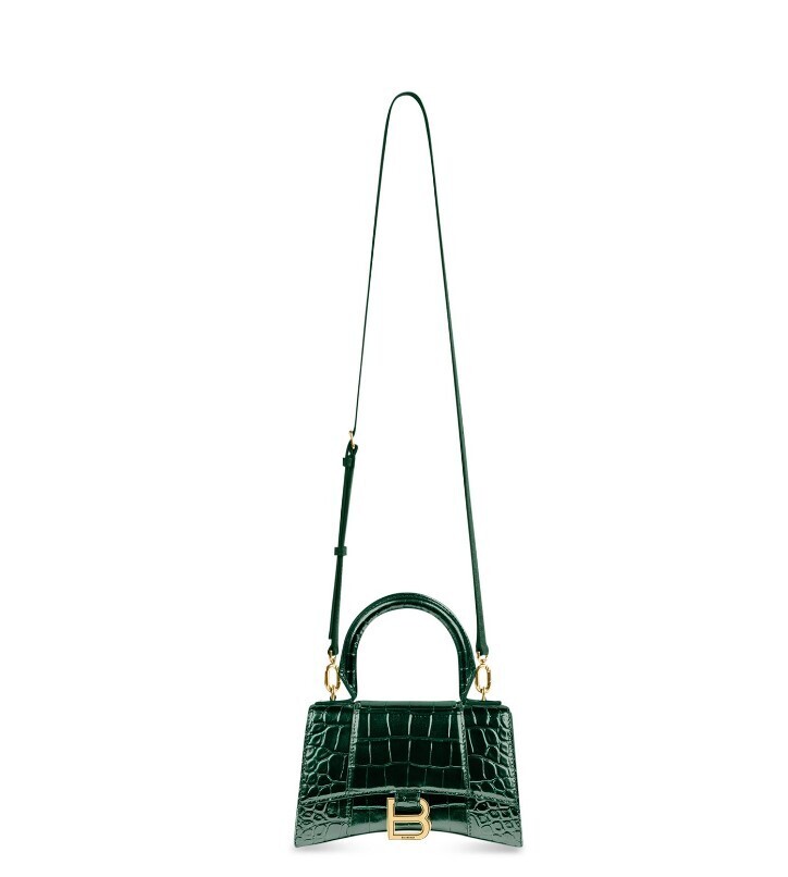 HOURGLASS XS HANDBAG CROCODILE EMBOSSED