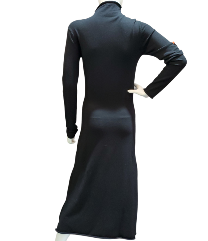 Long light sweater dress turtle neck blk