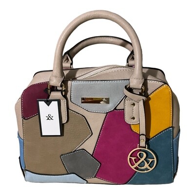 Multi color leather handbag