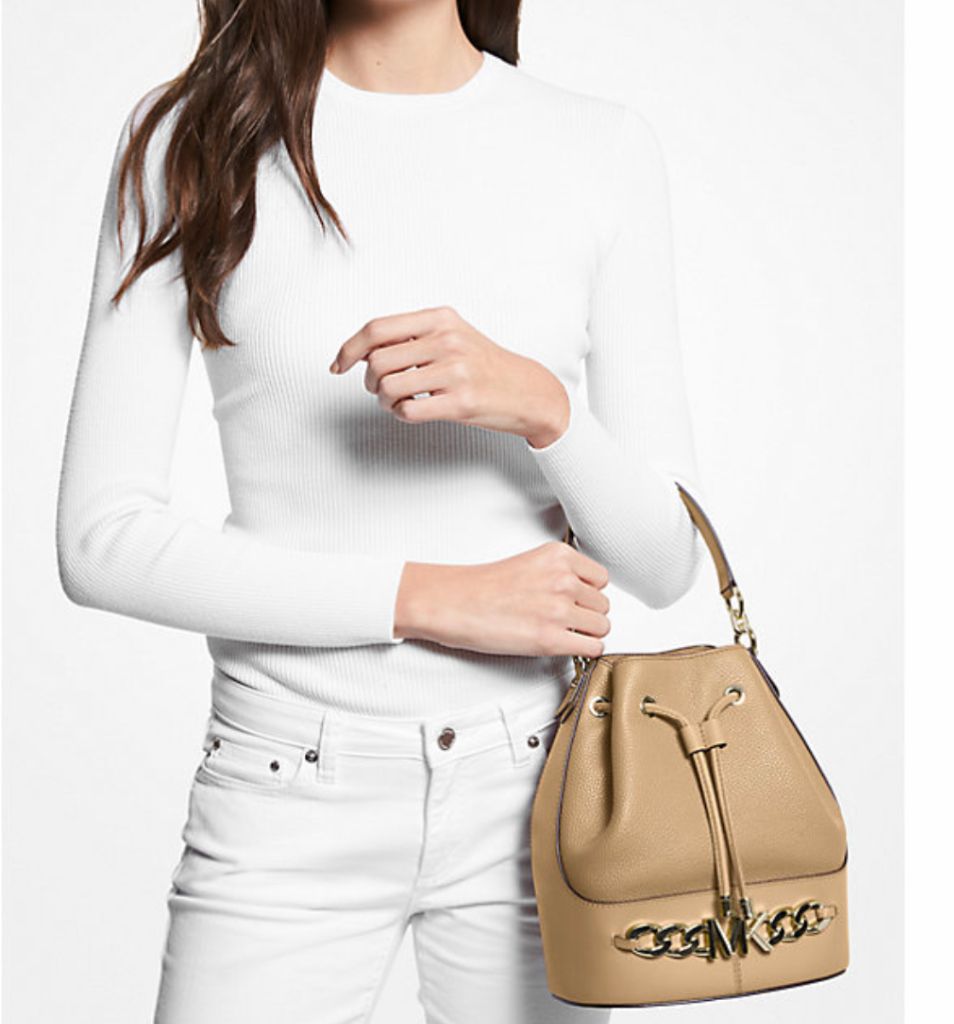 Devon Medium Pebbled Leather Bucket Bag