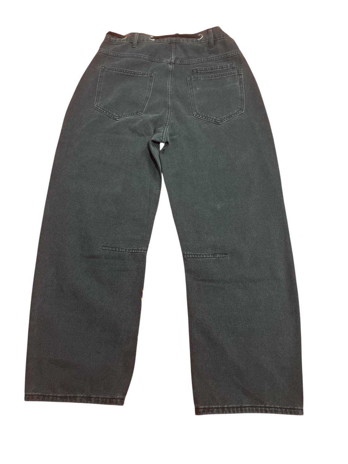 Patch Barrel denim Jeans with draw string waist