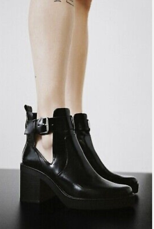 black open side pumps