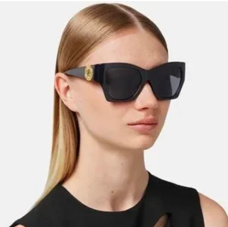 Versace Rectangular Cat Eye Sunglasses, 54mm