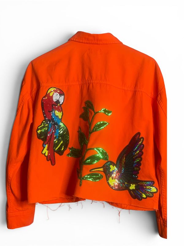 Topshop Up Cycle jeans jacket with patch work
