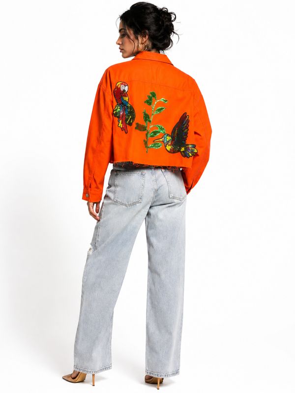 Topshop Up Cycle jeans jacket with patch work