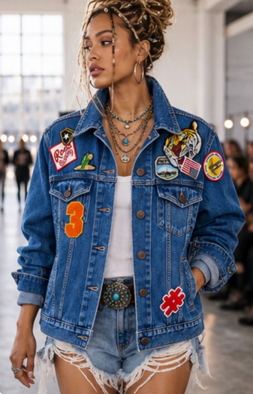 Patch work denim jacket Patch work denim jacket