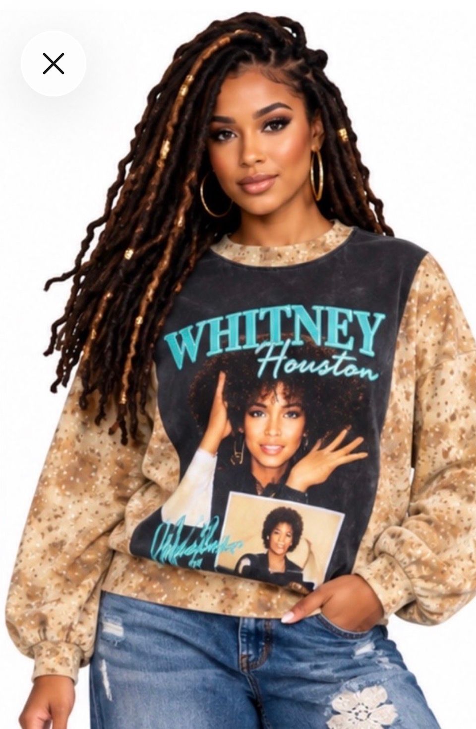Whitney Houston  Upcycle Sweatshirt