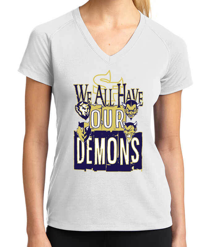 We All Have Our Demons Ladies V-neck White