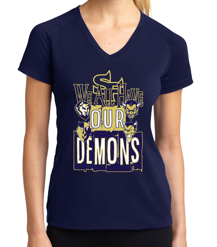 We All Have Our Demons Ladies V-neck Navy