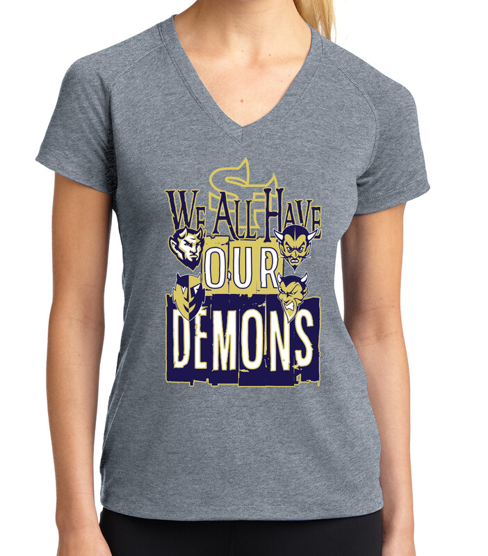 We All Have Our Demons Ladies V-neck Grey