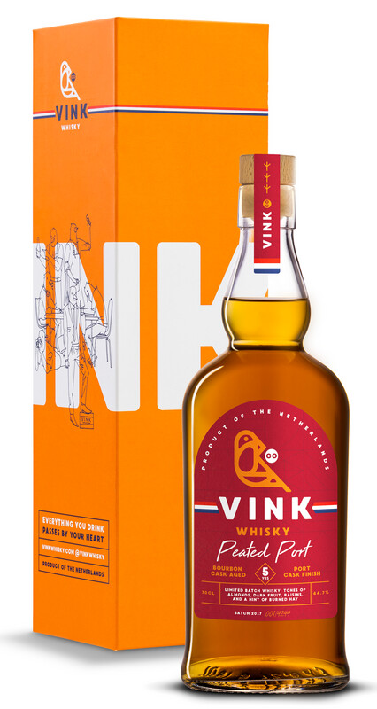 Vink Whisky Peated Port 5 jaar, 70 cl. 44,7% vol.