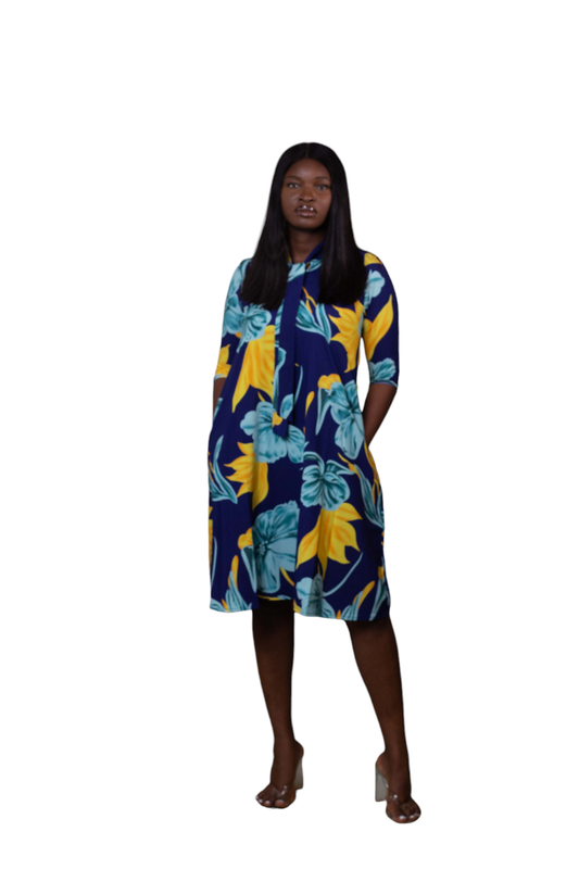 Printed A-line Dress